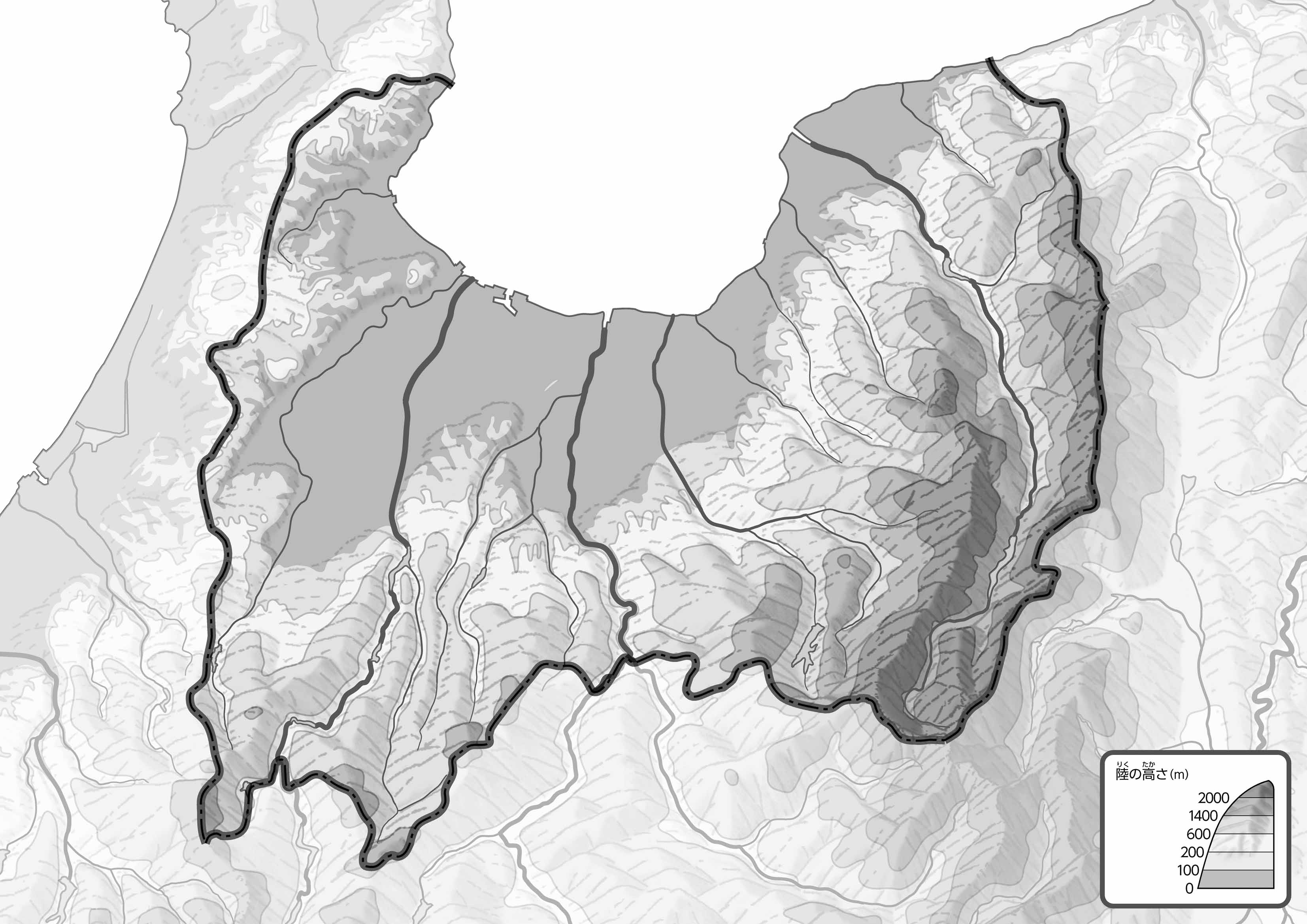 お礼や感謝伝えるプチギフト 47都道府県地図 富山県」のワークシート・活用例・地図モノクロ 旅行ガイド・マップ