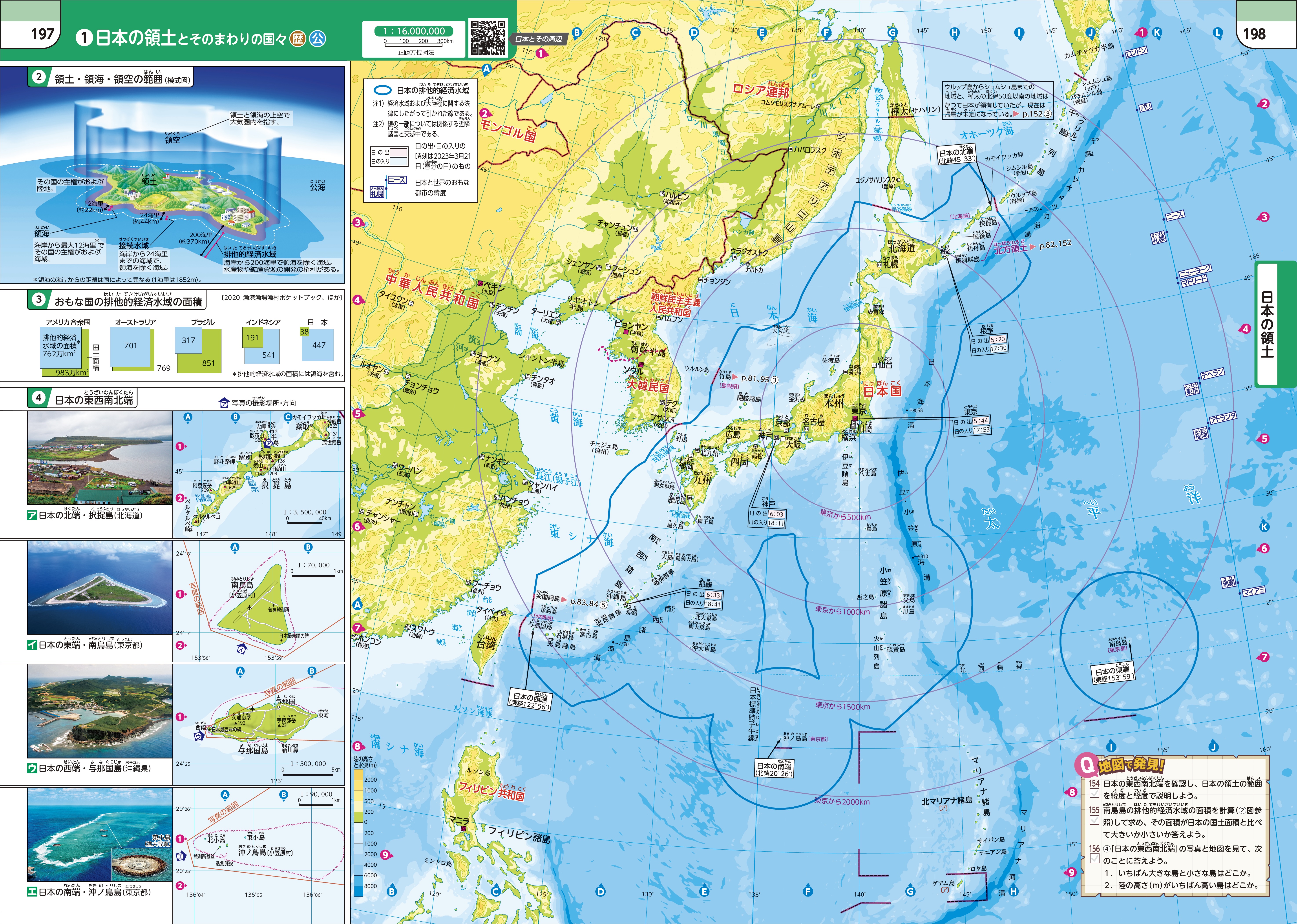 日本の領土とそのまわりの国々 p.197-198